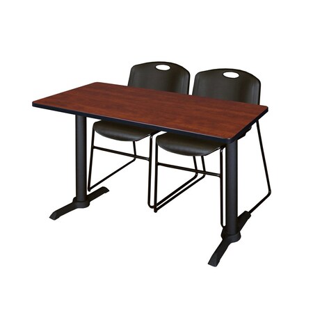 Cain Rectangle Tables > Training Tables > Cain Training Table & Chair Sets, 48 W, 24 L, 29 H, Cherry MTRCT4824CH44BK